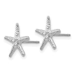 Load image into Gallery viewer, 14k White Gold Starfish Post Earrings