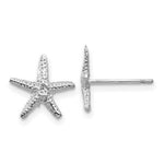 Load image into Gallery viewer, 14k White Gold Starfish Post Earrings