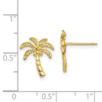 Load image into Gallery viewer, 14K Yellow Gold Palm Tree Post Earrings