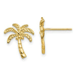 Load image into Gallery viewer, 14K Yellow Gold Palm Tree Post Earrings