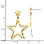 Load image into Gallery viewer, 14K Yellow Gold Star Dangle Post Earrings
