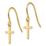 Load image into Gallery viewer, 14K Yellow Gold Dangle Cross Shepherd Hook Earrings