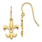 Load image into Gallery viewer, 14K Yellow Gold Polished Fleur de lis Dangle Earrings
