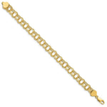 Load image into Gallery viewer, 8" Length Bracelet 14K Yellow Gold Triple Link Charm Bracelet