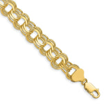 Load image into Gallery viewer, 7" Length Bracelet 14K Yellow Gold Triple Link Charm Bracelet