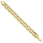 Load image into Gallery viewer, 8" Length Bracelet 14K Yellow Gold Triple Link Charm Bracelet