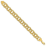 Load image into Gallery viewer, 7.5" Length Bracelet 14K Yellow Gold Triple Link Charm Bracelet