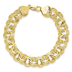 Load image into Gallery viewer, 7.5" Length Bracelet 14K Yellow Gold Triple Link Charm Bracelet