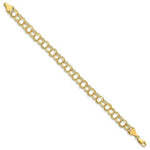 Load image into Gallery viewer, 7" Length Bracelet 14K Yellow Gold Triple Link Charm Bracelet