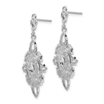 Load image into Gallery viewer, 14K White Gold Diamond-cut Filigree Dangle Earrings