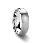 Load image into Gallery viewer, Mens Comfort Fit -Brushed Domed Tungsten Carbide Ring - Dual Grooves - 6mm 8mm Wide - Style name: MAGNUS - Lifetime Warranty