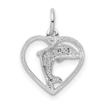 Load image into Gallery viewer, 14K White Gold Dolphin in Heart Charm Pendant