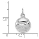 Load image into Gallery viewer, 14K White Gold Baseball Charm Pendant