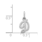Load image into Gallery viewer, 14K White Gold Initial Letter D Charm Pendant