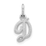 Load image into Gallery viewer, 14K White Gold Initial Letter D Charm Pendant