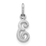 Load image into Gallery viewer, 14K White Gold Initial Letter E Charm Pendant