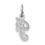 Load image into Gallery viewer, 14K White Gold Initial Letter F Charm Pendant