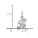Load image into Gallery viewer, 14K White Gold Initial Letter K Charm Pendant