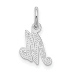 Load image into Gallery viewer, 14K White Gold Initial Letter M Charm Pendant