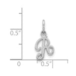 Load image into Gallery viewer, 14K White Gold Initial Letter R Charm Pendant