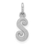 Load image into Gallery viewer, 14K White Gold Initial Letter S Charm Pendant