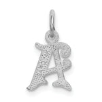 Load image into Gallery viewer, 14K White Gold Diamond-cut Initial Letter A Charm Pendant
