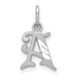 Load image into Gallery viewer, 14K White Gold Diamond-cut Initial Letter A Charm Pendant