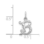 Load image into Gallery viewer, 14K White Gold Diamond-cut Initial Letter B Charm Pendant