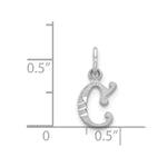 Load image into Gallery viewer, 14K White Gold Diamond-cut Initial Letter C Charm Pendant