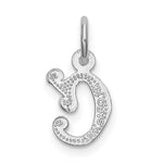 Load image into Gallery viewer, 14K White Gold Diamond-cut Initial Letter C Charm Pendant
