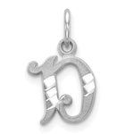Load image into Gallery viewer, 14K White Gold Diamond-cut Initial Letter D Charm Pendant