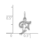 Load image into Gallery viewer, 14K White Gold Diamond-cut Initial Letter F Charm Pendant