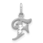 Load image into Gallery viewer, 14K White Gold Diamond-cut Initial Letter F Charm Pendant