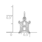Load image into Gallery viewer, 14K White Gold Diamond-cut Initial Letter H Charm Pendant