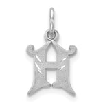 Load image into Gallery viewer, 14K White Gold Diamond-cut Initial Letter H Charm Pendant