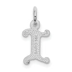 Load image into Gallery viewer, 14K White Gold Diamond-cut Initial Letter I Charm Pendant