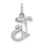 Load image into Gallery viewer, 14K White Gold Diamond-cut Initial Letter J Charm Pendant