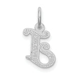 Load image into Gallery viewer, 14K White Gold Diamond-cut Initial Letter J Charm Pendant