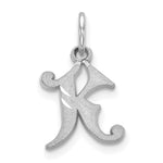 Load image into Gallery viewer, 14K White Gold Diamond-cut Initial Letter K Charm Pendant