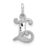 Load image into Gallery viewer, 14K White Gold Diamond-cut Letter Initial L Charm Pendant