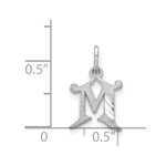 Load image into Gallery viewer, 14K White Gold Diamond-cut Initial Letter M Charm Pendant