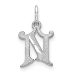 Load image into Gallery viewer, 14K White Gold Diamond-cut Initial Letter N Charm Pendant