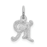 Load image into Gallery viewer, 14K White Gold Diamond-cut Initial Letter R Charm Pendant