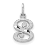 Load image into Gallery viewer, 14K White Gold Diamond-cut Initial Letter S Charm Pendant