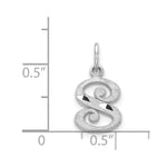 Load image into Gallery viewer, 14K White Gold Diamond-cut Initial Letter S Charm Pendant