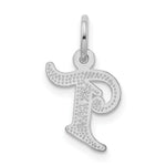 Load image into Gallery viewer, 14K White Gold Diamond-cut Initial Letter T Charm Pendant