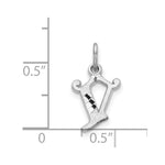 Load image into Gallery viewer, 14K White Gold Diamond-cut Initial Letter V Charm Pendant