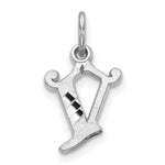 Load image into Gallery viewer, 14K White Gold Diamond-cut Initial Letter V Charm Pendant