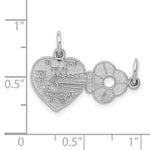 Load image into Gallery viewer, 14K White Gold Key & Heart Break-apart Charm Pendant