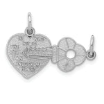 Load image into Gallery viewer, 14K White Gold Key & Heart Break-apart Charm Pendant
